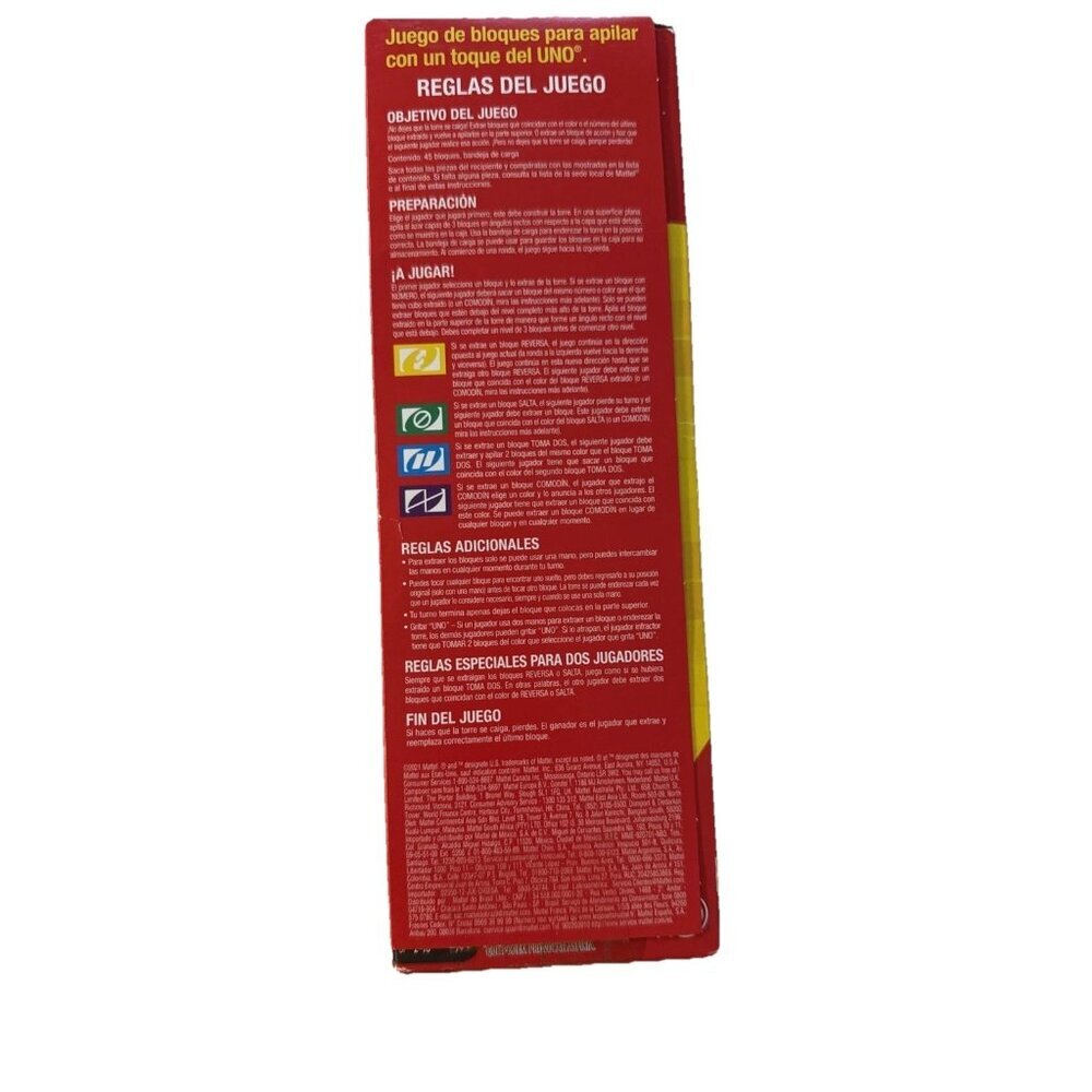 Uno Stacko Stacking Block Game 2020 Pre-owned In Box - Picture 3 of 9